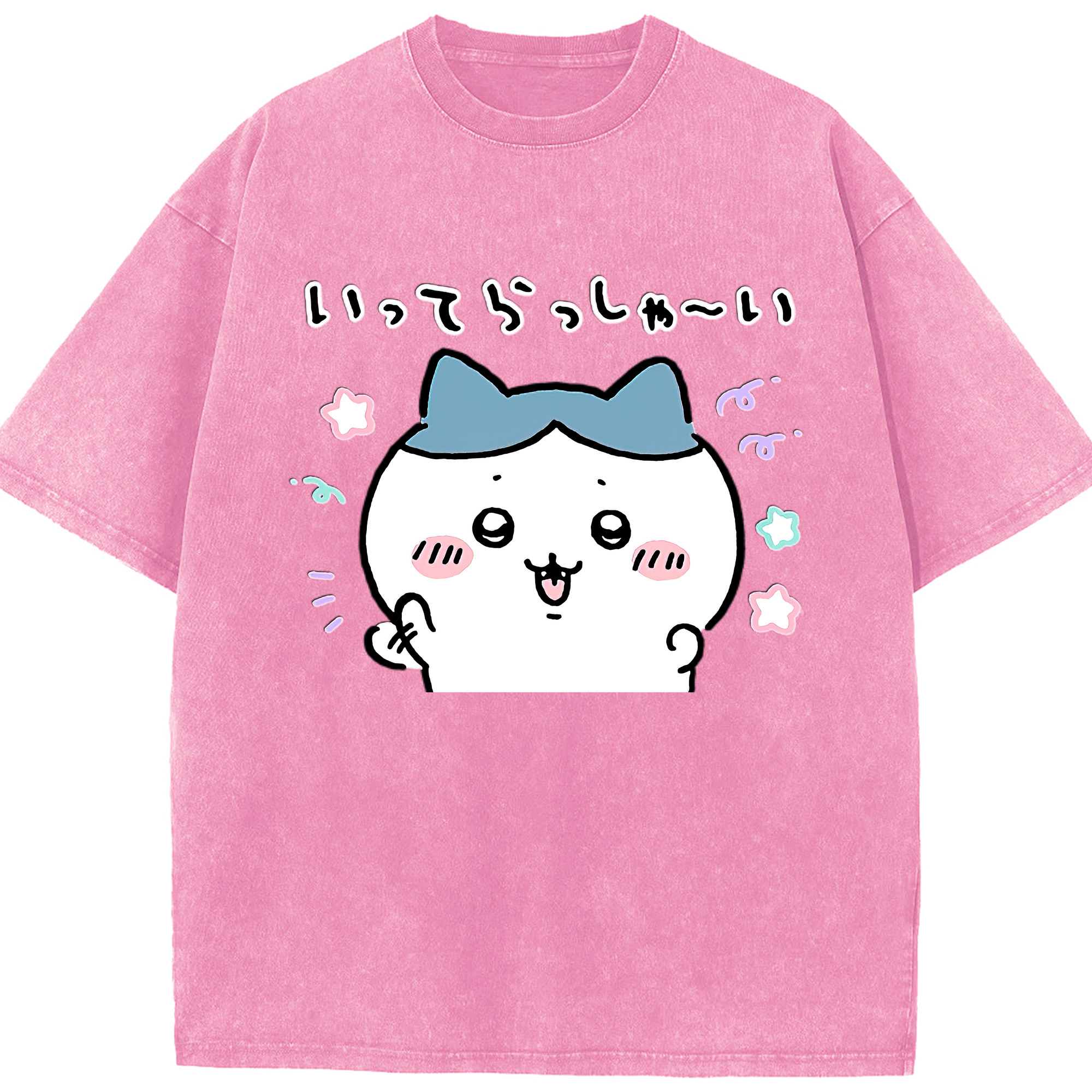 （画像用） ちいかわ ハチワレ Chii-kawa hachiware 綿100% ヴィンテージ風 半袖Tシャツ（フロントプリント）